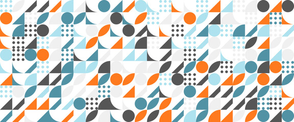 Colorful colourful geometric mosaic seamless pattern illustration with creative abstract shapes.
