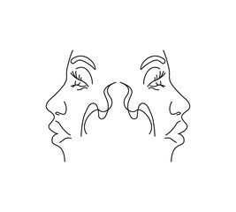 Woman profile line icon. Face, cosmetology, beautician. Beauty care concept. Can be used for topics like beauty salon, dermatology, aesthetic procedure