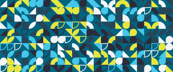 Colorful colourful vector flat mosaic banners with shapes