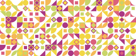 Colorful colourful abstract geometric vector pattern mosaic shapes banner