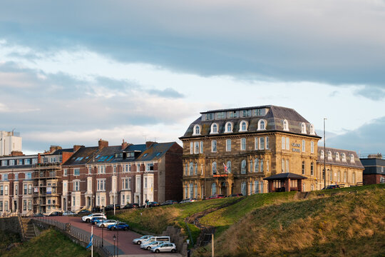 Tynemouth UK: 5th August 2023: The Grand Hotel Tynemouth by the seaside wedding venue, tourist destination sunny day