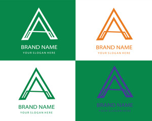 Letter A alphabet logo design vector with a variety of colors. 