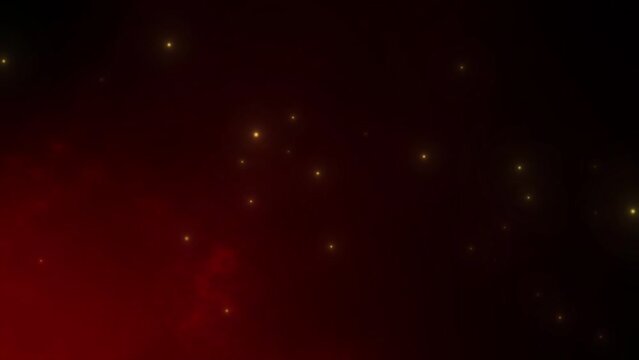 Cinematic fire sparkle particles are slowly and smoothly flying over the black overlay background in 4K.