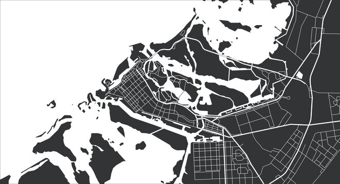 Layered editable vector illustration outline Map of Abu Dhabi,United Arab Emirates