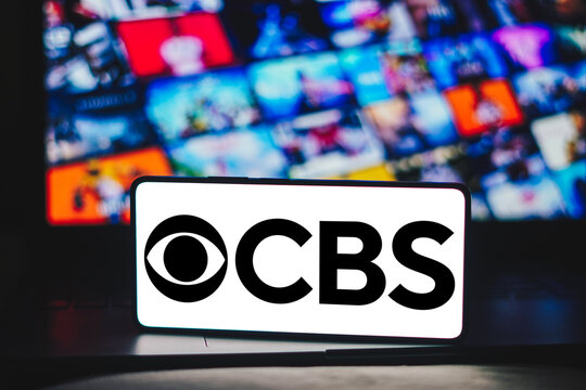 December 16, 2023, Brazil. In this photo illustration, the Columbia Broadcasting System (CBS) logo is displayed on a smartphone screen.