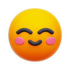 Emoji 3D Rendering Icon Isolated Transparent Background