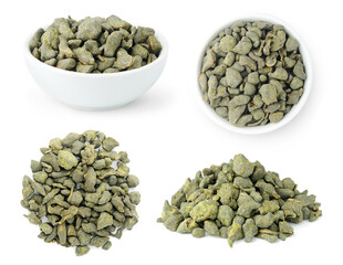 Lan Gui Ren Ginseng Oolong, collection of loose leaves of premium ginseng Chinese tea isolated on...