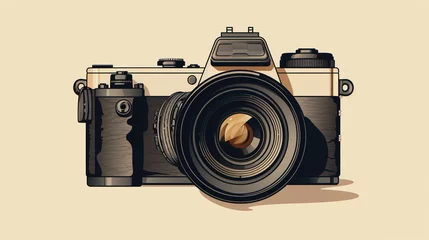 Fotobehang Vintage film photo camera. Retro style toned picture. Minimalistic concept © © Raymond Orton