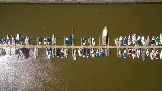 Top down Aerial view of Puerto Madero, Buenos Aires
