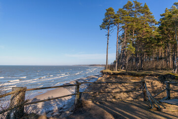 Fototapeta na wymiar Baltic sea coast next to Jurkalne, Latvia.