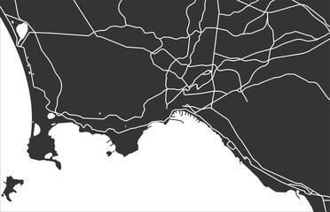 Layered editable vector illustration outline Map of Naples,Italy
