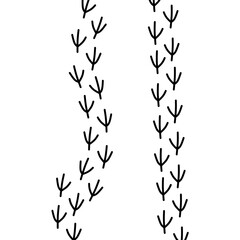 Vector silhouette of two chicken footprints in black on a white background. Chicken pattern. Suitable for poultry banners and logos © Agussetiawan99