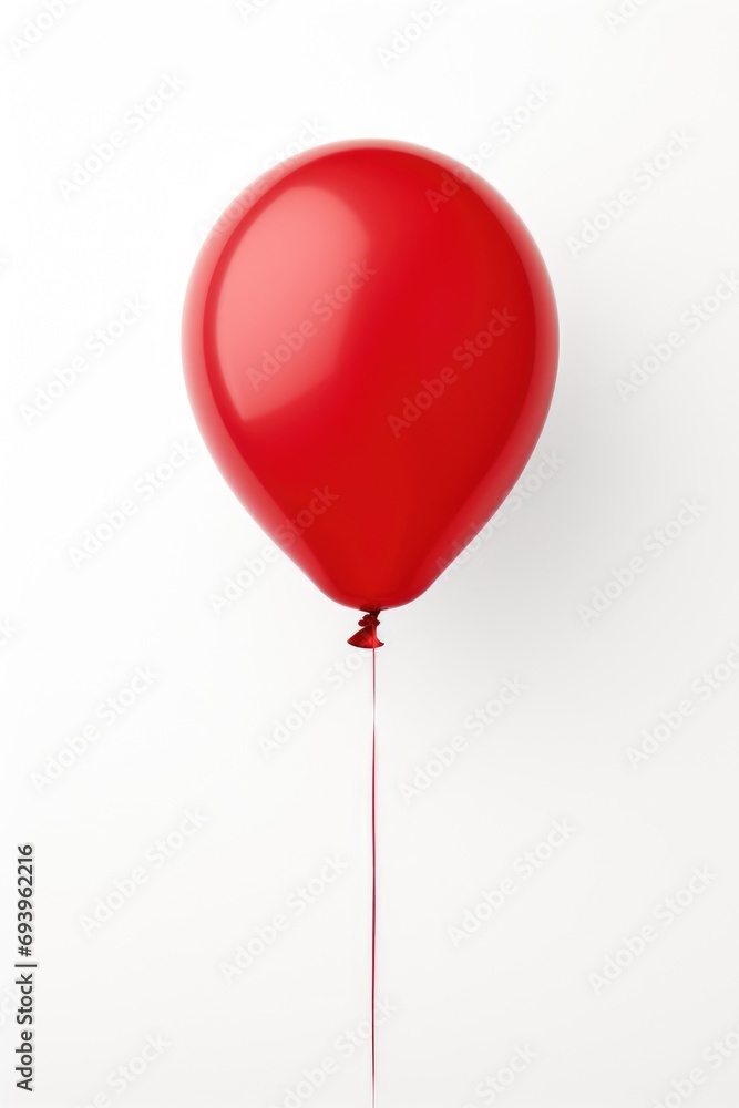 Poster A red balloon with a string attached. Perfect for adding a touch of whimsy to any design project