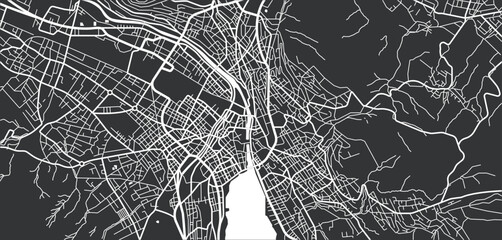Layered editable vector illustration outline of Zurich,Switzerland.