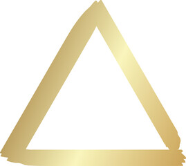 Gold triangle drawn with a brush. Elements for design