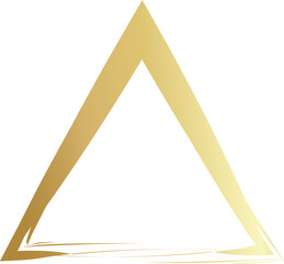 Gold triangle drawn with a brush. Elements for design