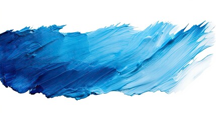 Abstract blue paint brush strokes in watercolor isolated against white background. Texture paper. - obrazy, fototapety, plakaty