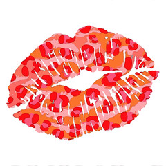 Kiss me lipstick pattern, vector print