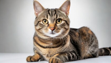 Fototapeta premium Tabby cat isolated and white background