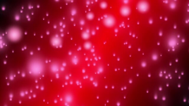 Abstract background footage with growing pink lights falling on red background. For Happy Valentine's day and Christmas and holiday season.