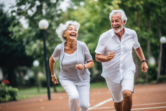 retired people taking exercises