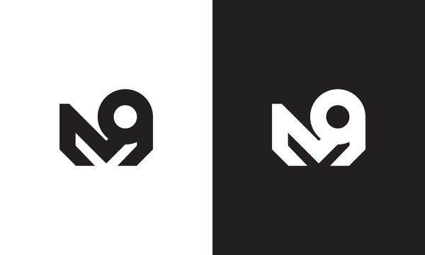 M9 logo, monogram unique logo, black and white logo, premium elegant logo, letter M9 Vector