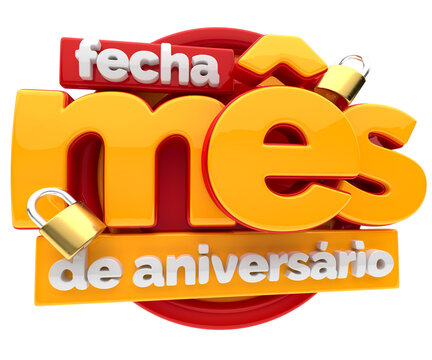 SELO 3D FECHA MES DE ANIVERSÃRIO