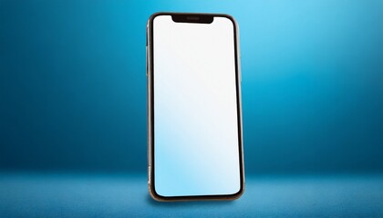 Smartphone blank screen mockup. isolated blue backgrounds
