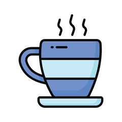 A hot tea cup vector icon design, hot beverage concept