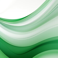 The abstract background is dominated by green