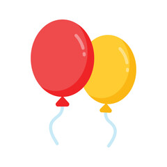 Helium balloons vector design, balloons for birthday and party, flying balloons with rope, party decorations