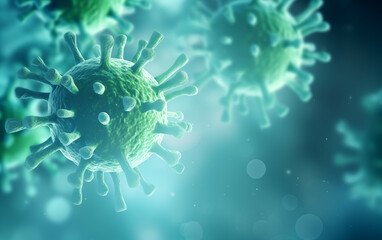 Germs medical concept illustration,created with Generative AI tecnology.