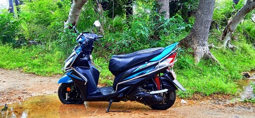 blue and white, yamaha