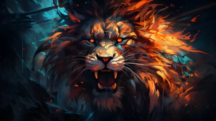 Gordijnen lion animal artistic abstract background © Kpow27