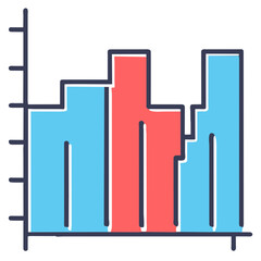 Abstract waves with signal bars. vektor icon illustation