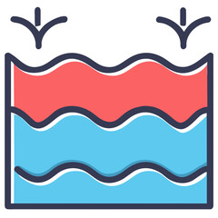 Abstract waves with connecting lines. vektor icon illustation