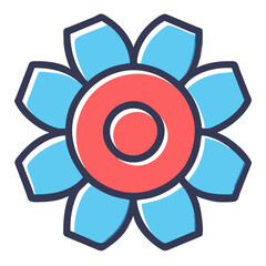 Abstract flower with interconnected petals. vektor icon illustation