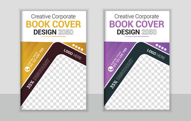 Vector corporate book cover design or modern business annual report book cover template