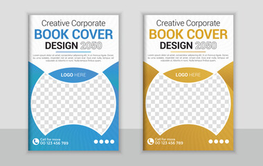 Vector corporate book cover design or modern business annual report book cover template