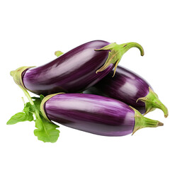 Isolated Eggplant with Transparent Background