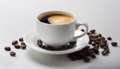 Fototapeta premium Cup of coffee over white background