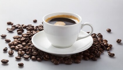 Cup of coffee over white background	
