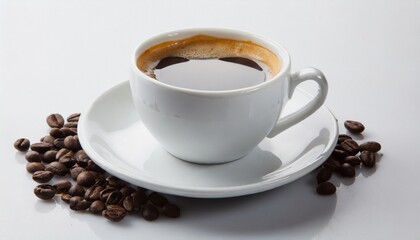 Obraz premium Cup of coffee over white background