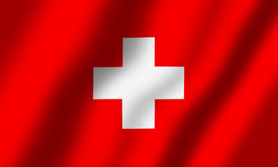Powiewająca Flaga Szwajcarii © Arkadiusz
