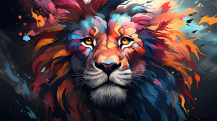 Foto op Canvas lion animal artistic abstract background © Kpow27