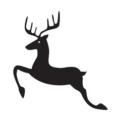 Christmas and new year deer isolated icon. Vector illustration.