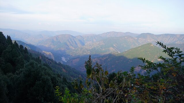 shot of nanital mountains in uttrakhand