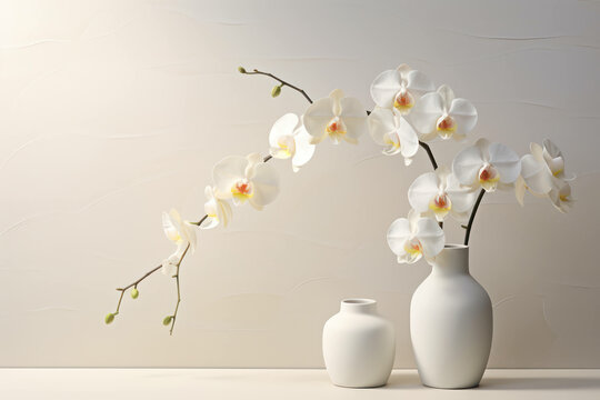 Blossom orchid blooming background beauty white flowers plant decorate background nature interior