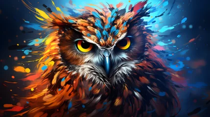Zelfklevend Fotobehang abstract background with abstract shape of owl © Kpow27