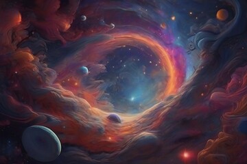 Colorful space. Universe science astronomy